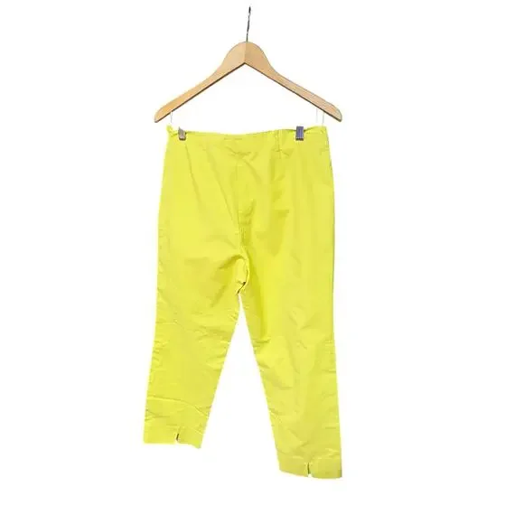 PIAZZA SEMPIONE Audrey Yellow Made in Italy Crop Pants M - Picture 7 of 8